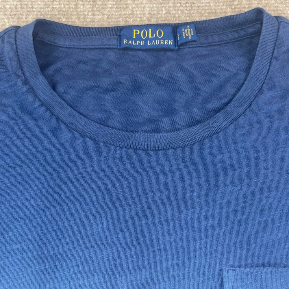 Polo Ralph Lauren Mens Ombre Dip Dye Pocket T-Shirt Red White Blue Large